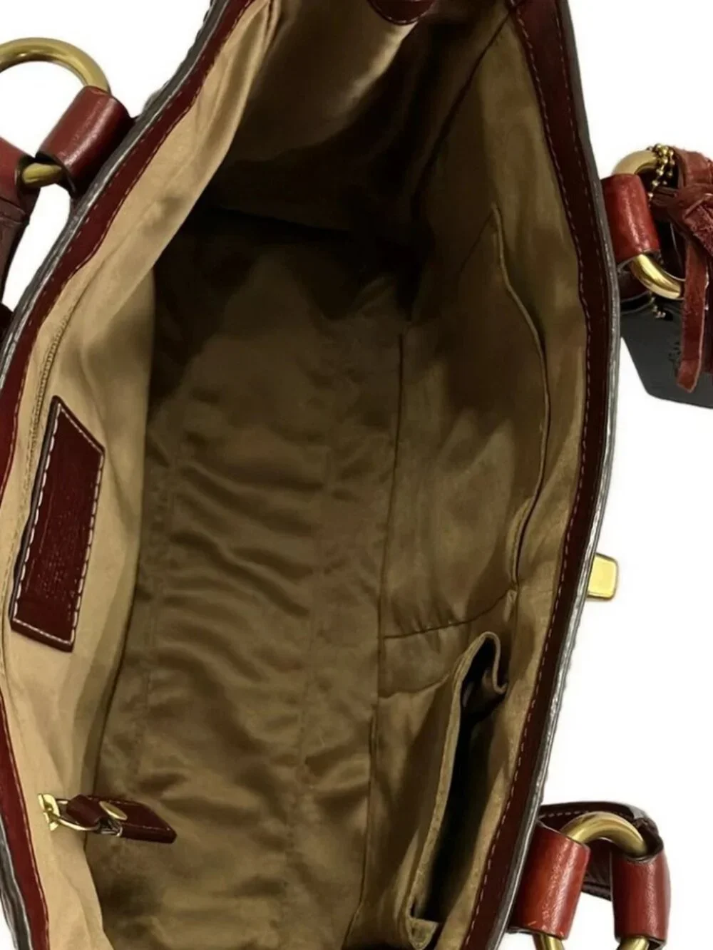 COACH Hamptons Leather Signature Medium Carryall 11330 Bordeaux Leather